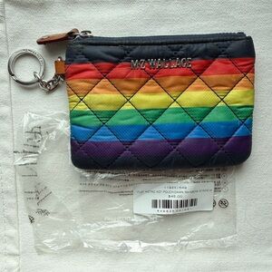 MZ WALLACE Flat Metro Key Pouch—Dawn Rainbow Stripe